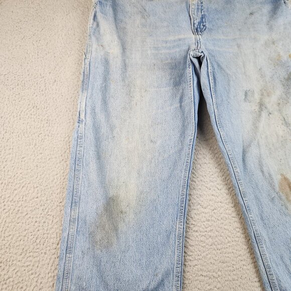 VTG Oshgosh Jeans Men's 34x29 Blue THRASHED Carpenter Relaxed Fit Baggy Grunge - Picture 4 of 15